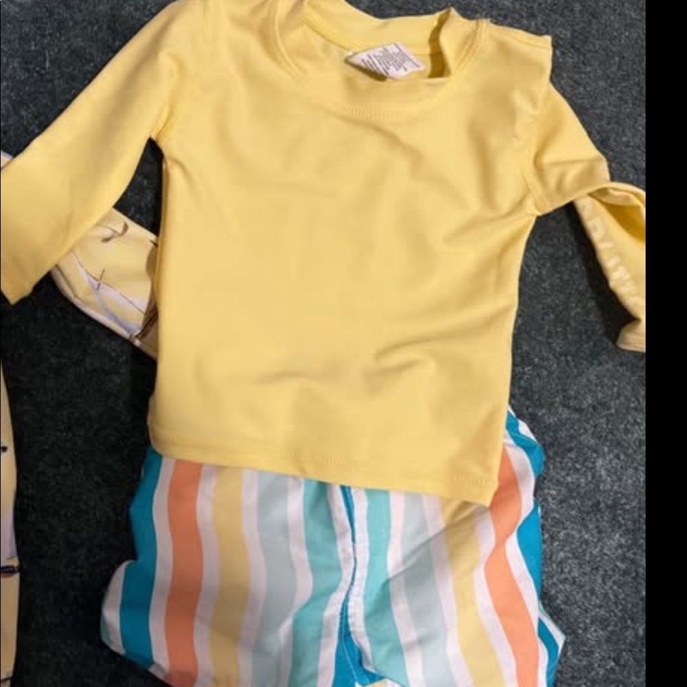 Rugged Butts Boys Rash Guard and Swim Trunks